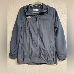 Adidas Women Hooded Jacket Gray Windbreaker
